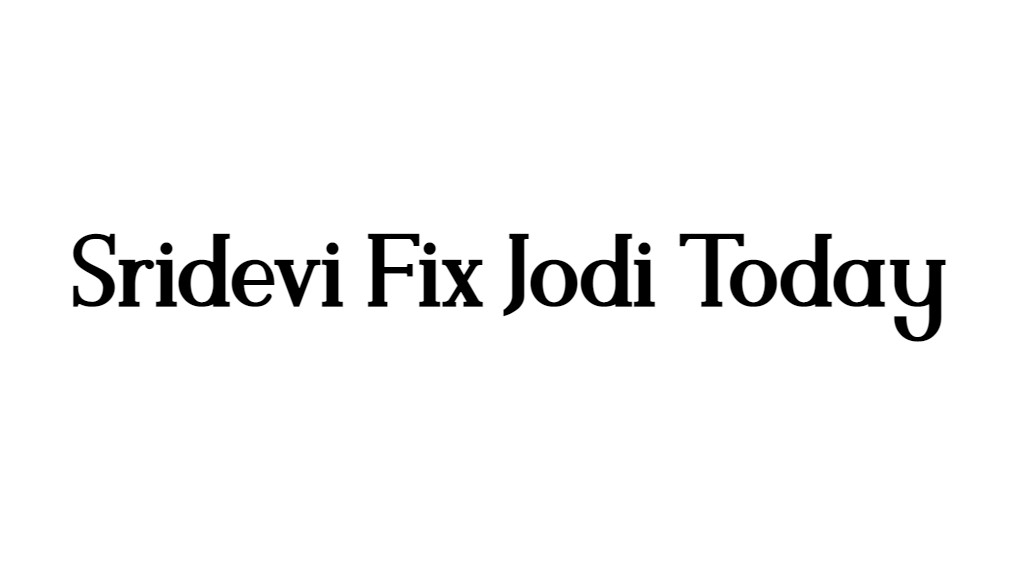 Sridevi Fix Jodi Today